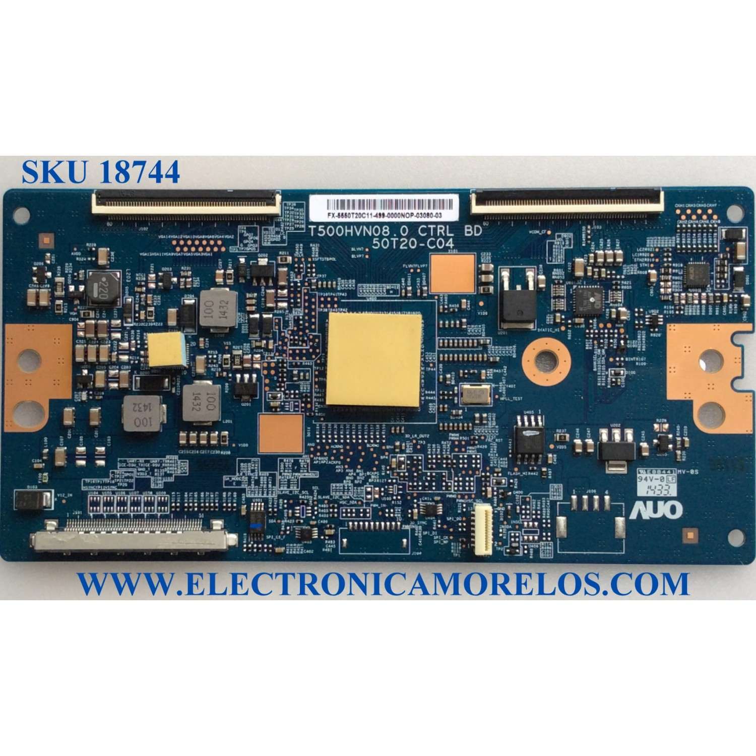T-CON PARA TV SONY / NUMERO DE PARTE 55.50T20.C11 / T500HVN08.0 / 5550T20C11 / 50T20-C04 / PANEL T500HVF04.3 / DISPLAY T500HVN08.0 / MODELO KDL-50W700B / PARTE SUSTITUTA 5550T20C08